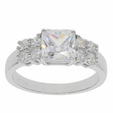 Sterling Silver Semi Mount Ring Setting Asscher SQ 7X7mm White Topaz - Syzjewelry